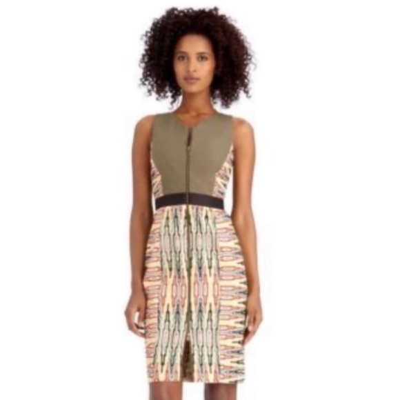 Rachel Roy Green Sleeveless Tribal Print Dress - Women’s Size 0 - Picture 1 of 8
